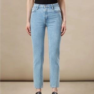 Frank and Oak - The Stevie High Waisted Non-Stretch Jean in Light Indigo